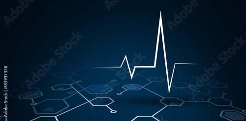 Digital background with heart movement sign 