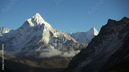 Panoramic view of Ama Dablam (6,170m) and Khumbu Valley