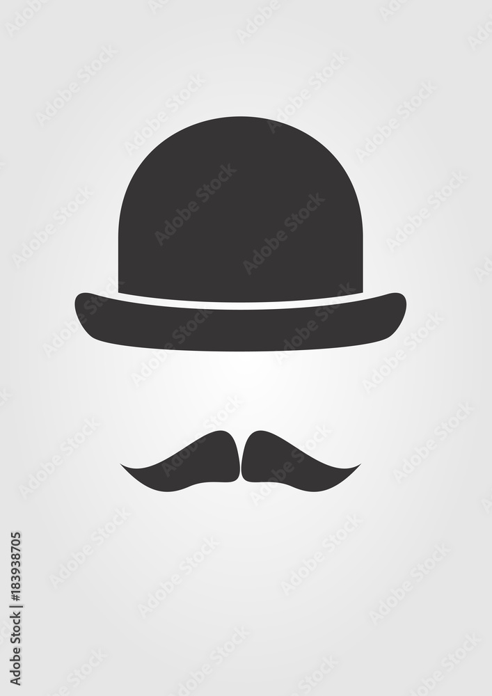 Barber shop icon. Mustache and bowler. Vector illustration Barber shop icon. Mustache and bowler. Vector illustration