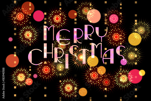 Retro Merry Christmas.
Magic holiday greeting card with art title. 