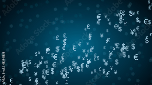 Abstract network with currency sign