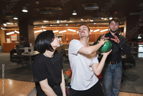 fight of young people in bowling club.