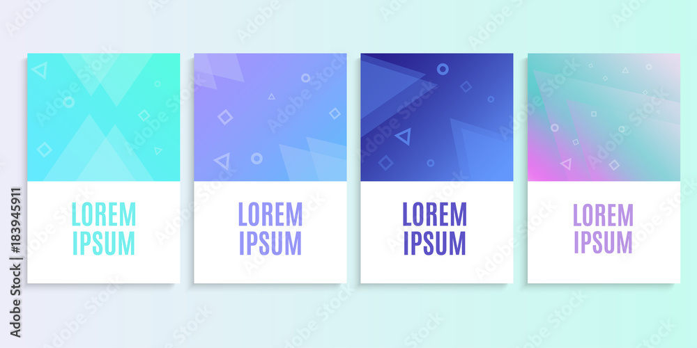 Modern abstract covers. Gradient background with geometric shapes. Vector illustration