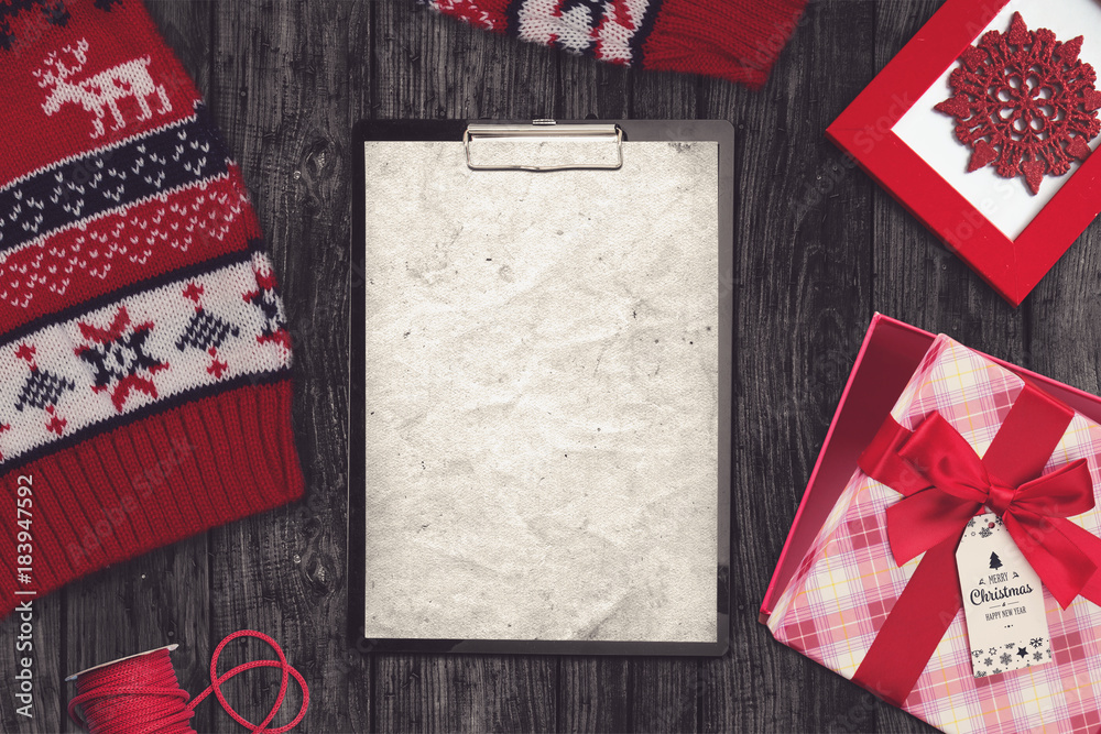 A4 paper notepad in a christmas scene A4 paper notepad in a christmas scene