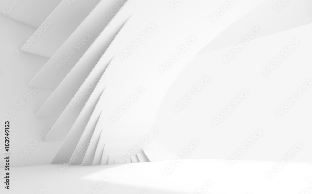 Geometric installation. White 3d illustration Geometric installation. White 3d illustration