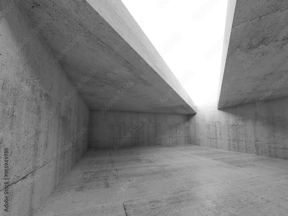 Fototapeta 3d pusty betonowy izbowy wnętrze