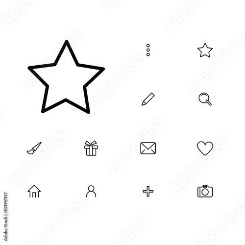 Star icon in a set on a red circle.
A set of thin, linear and modern icons for navigation, mobile and applications.