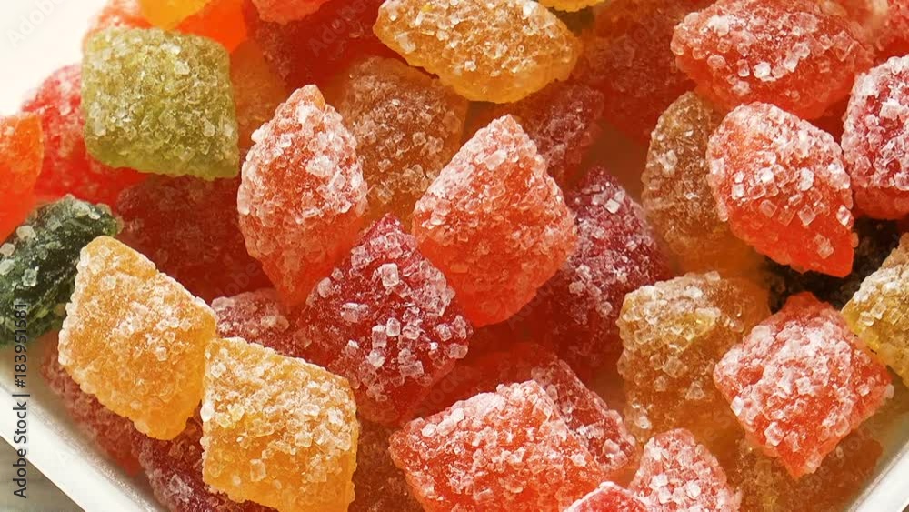 The video shows colorful lollipops closeup The video shows colorful lollipops closeup