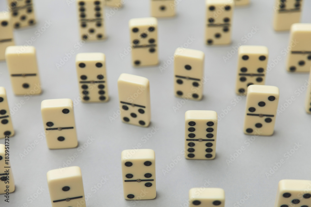 Domino background. Business strategy concept Domino background. Business strategy concept