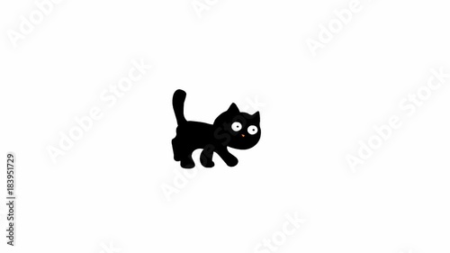 Cute cat walking (seamless loop animation) 