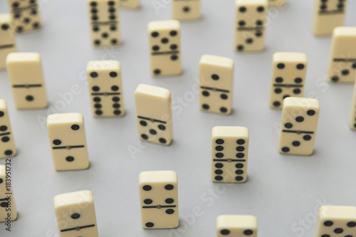Domino background. Business strategy concept