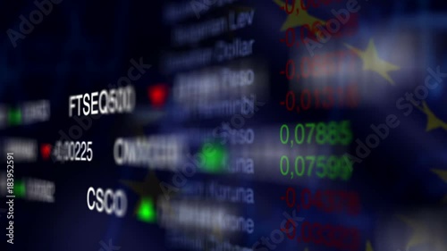 Stock Market Business Background with EU flag