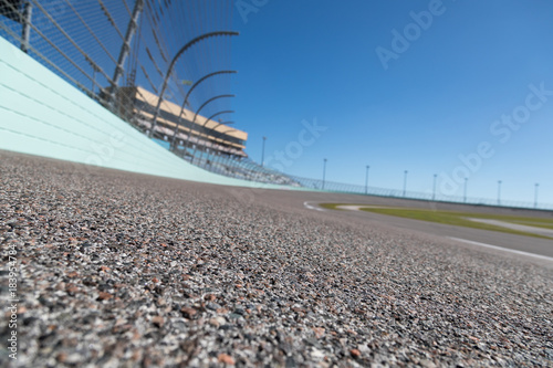low view of race track