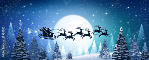 Christmas background with Santa Claus