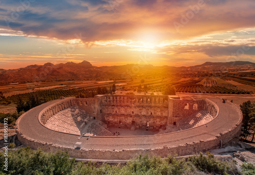 Roman amphitheater of Aspendos, Belkiz, Antalya, Turkey "