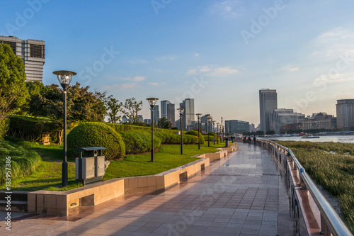 Photography Riverside avenue park in Pudong district, Shanghai, China