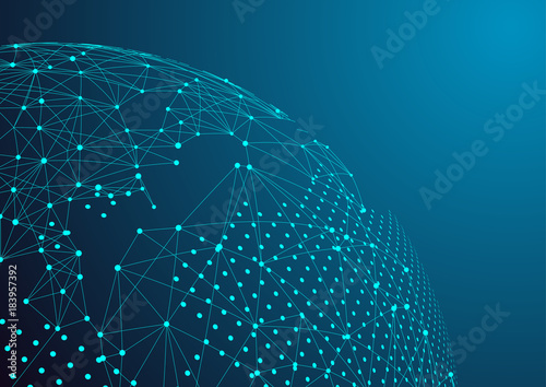 point and line composed world map,representing the global,Global network connection,international meaning.