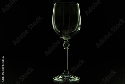 Crystal glass on black background