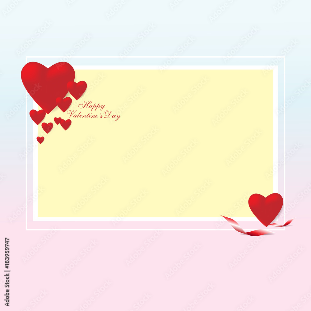 Vector of valentines day card background with red heart pattern.