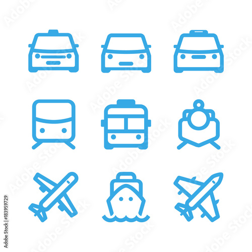 Transportation icon set