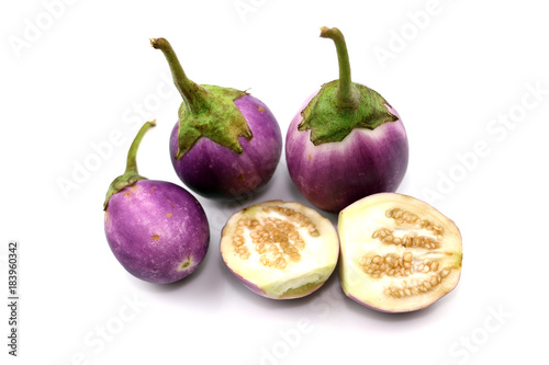 Eggplant vegetable on white background