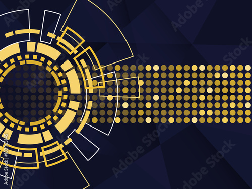 Cyber security concept vector illustration. Multicolor technology circle background.