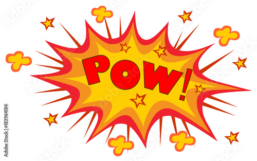 POW! wording sound effect set design for comic 