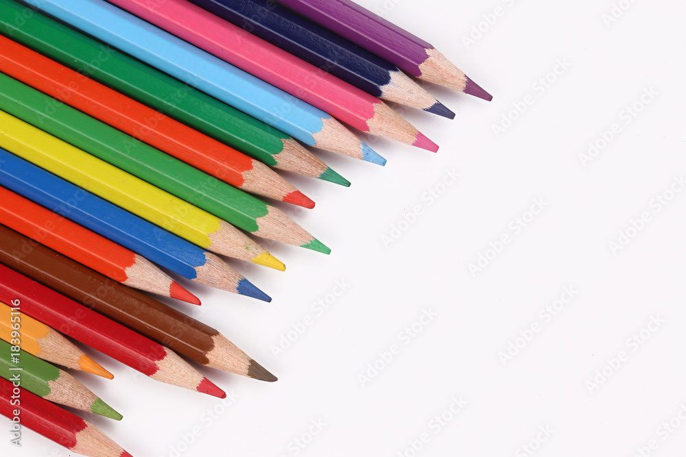 Student stationary and colorful pencils Student stationary and colorful pencils