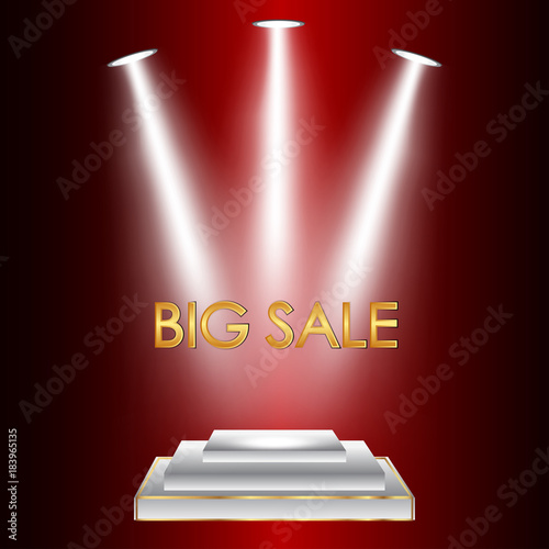 Vector illustration of lights on red background