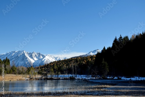 Adamello View from Pian Gembro lake photo