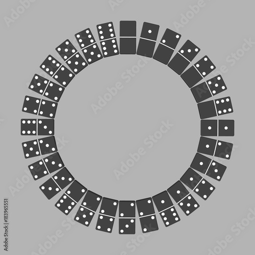 Circle of dominoes. Isolate...