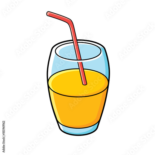 Glass of orange juice isolated.