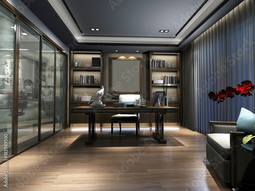 3d render of luxury working space