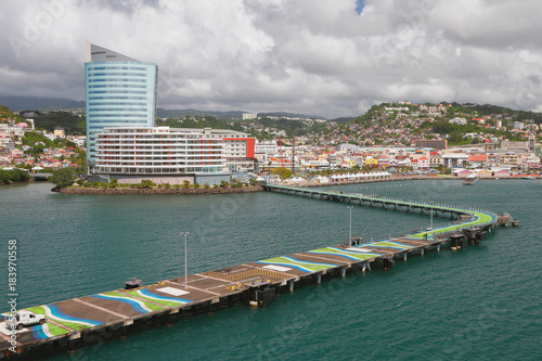 Pier, embankment and city. Fort-de-France, Martinique