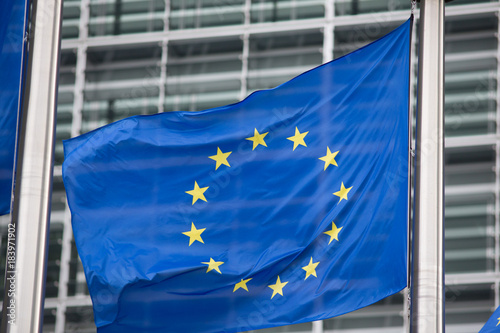 European Commission EU flag in Brussels