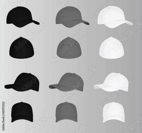 Baseball cap set. vector illustration
