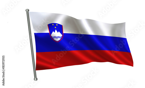 Slovenia flag. A series of  Flags of the world.    The country - Slovenia flag   