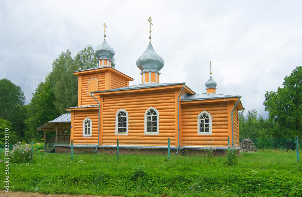 The village Dubrovno, Pskov oblast. The Church of the Mother of God icon 