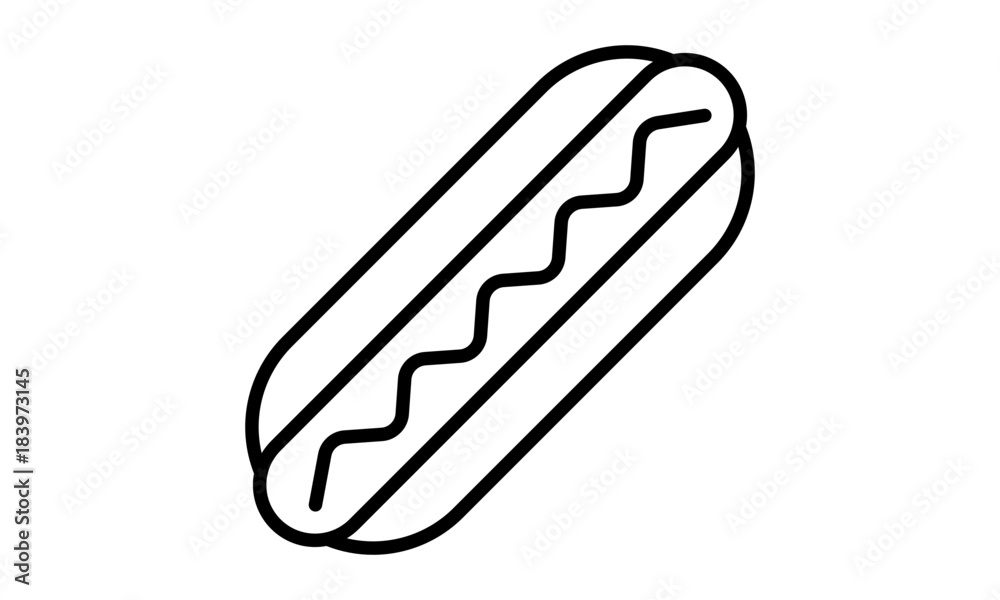 Hot Dog Line Icon Illustration. Hot Dog Line Icon Illustration.