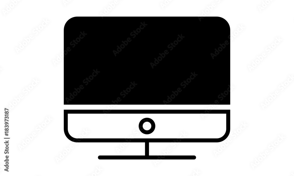 Computer Monitor Icon. PC Symbol Illustration.