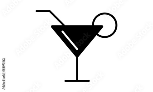 Martini Glass Icon. Cocktail Symbol Illustration