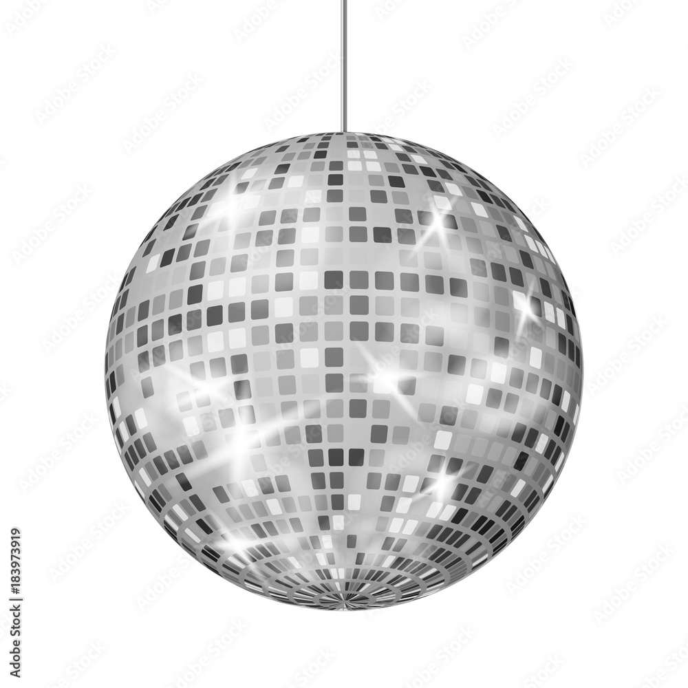 Silver Disco Ball Vector. Dance Night Club Retro Party Classic Light ...