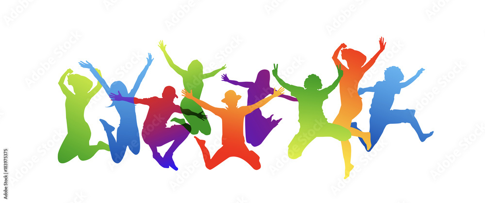 bambino, saltare, cromoterapia, gioco, giocare