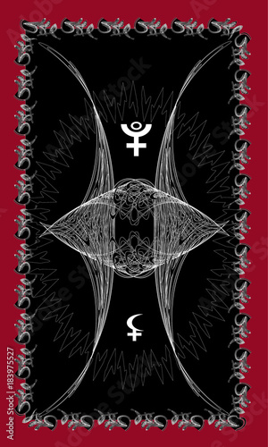 Tarot cards - back design. Pluto, Lilith