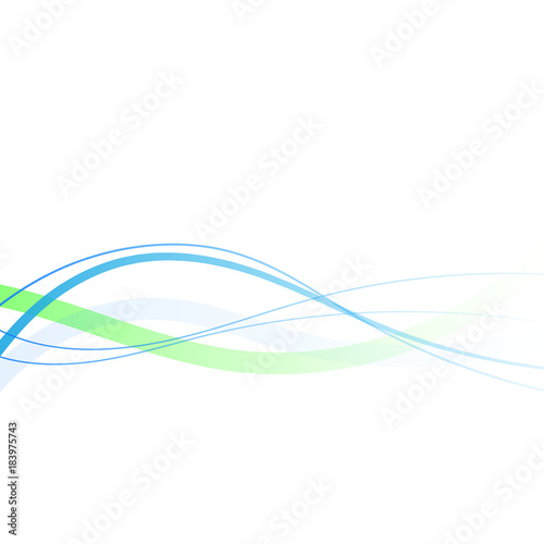 Abstract blue and green curved ines background