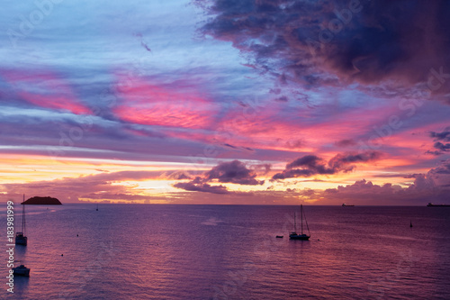 Beautiful Sunset in Anse Mitan - Les Trois-Ilets - Martinique - FWI photo