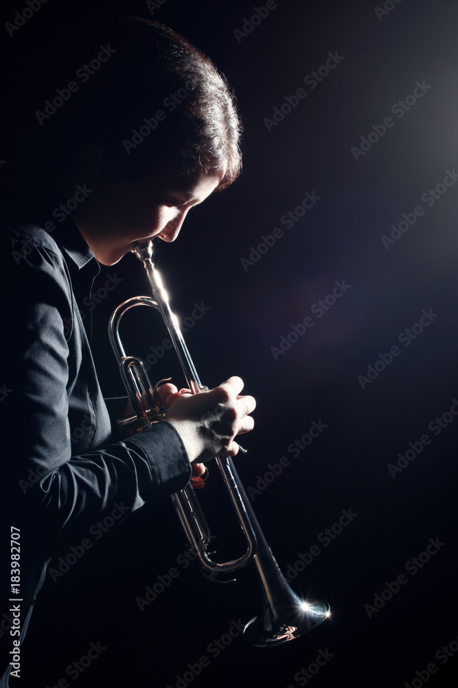Obraz premium Trumpet player jazz musician