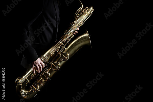 Saxophone player jazz music instrument photo