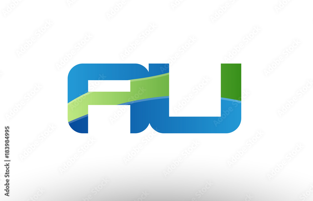 blue green au a u alphabet letter logo combination icon design blue green au a u alphabet letter logo combination icon design