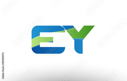 blue green ey e y alphabet letter logo combination icon design